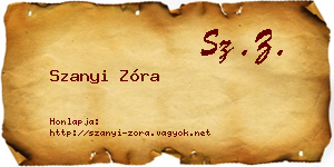 Szanyi Zóra névjegykártya